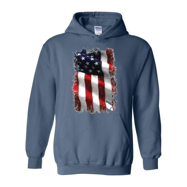 USA American Flag Patriotic Classic Pullover Hoodie Long Sleeve Hooded for July Forth Independence Day Mens Sweatshirt 